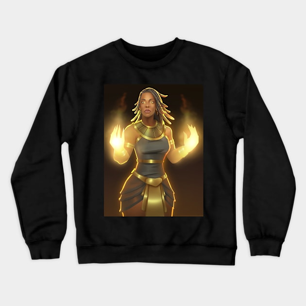 Black Goddess Collection Crewneck Sweatshirt by Beckley Art